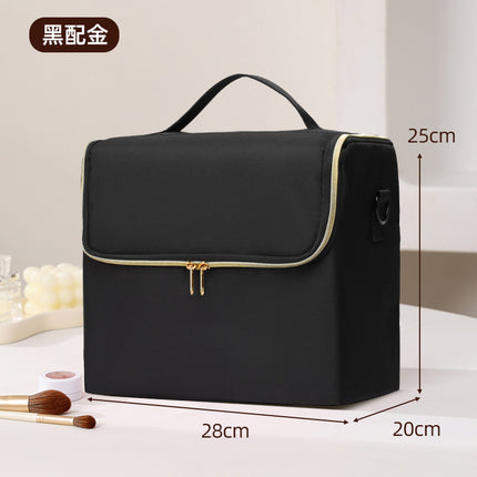 New Storage Bag Plaid Large Capacity High-Level Makeup Brush Set Makeup Makeup Artist Portable Cosmetic Bag
