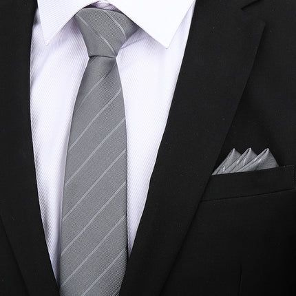 Formal wear wedding tie men's 8CM bridegroom wedding Korean style wine red business tie narrow zipper lazy men and women