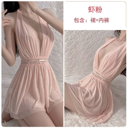 Sexy Pajamas Passion Perspective Underwear Sexy Teasing Lace plus size Halter Skirt Tempting suit Uniform