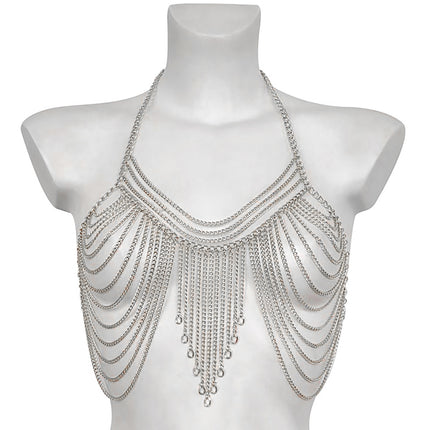 Cross-Border Popular European and American Vest Fashion Multi-Tassel Chain Halter Top Small Vest Body Chain Dl0091
