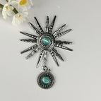 Gun black sunflower aqua blue beads