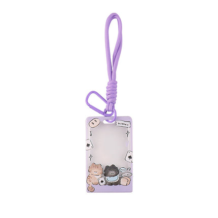 Cute Transparent Card Case Instagram Style Star-chasing Campus Meal Card Protective Case with Lanyard Bus Subway Star Card Pendant