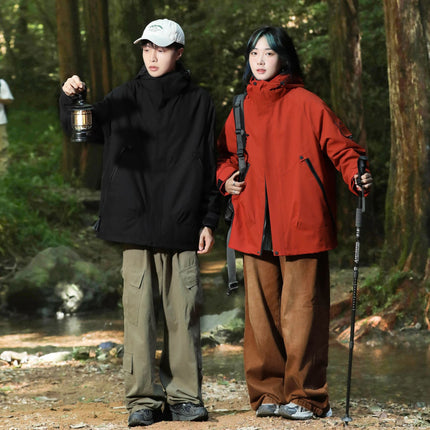 Autumn and Winter New Outdoor Couple Fashion Charge Clothes Men's Three-in-One Removable Inner Pad Warm Fleece fleece-lined Plus
