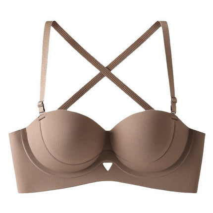 U-shaped beautiful back underwear women's small chest gathered to show the waist thin sexy peach chest extended backless bra