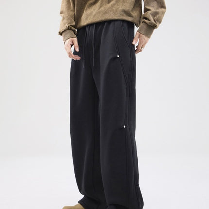LKTM Men's Wear# American Style Tide Nail Design Sense Wei Pants Men's Heavy Loose Dosing Sense Straight Casual Long Pants
