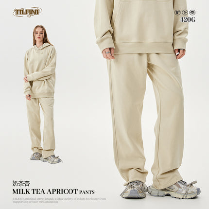 TILANI Men's 2025 Heavy Terry Sweater Pants American Style Trendy Brand Solid Color Trendy Men's suit Hoodie Straight Pants