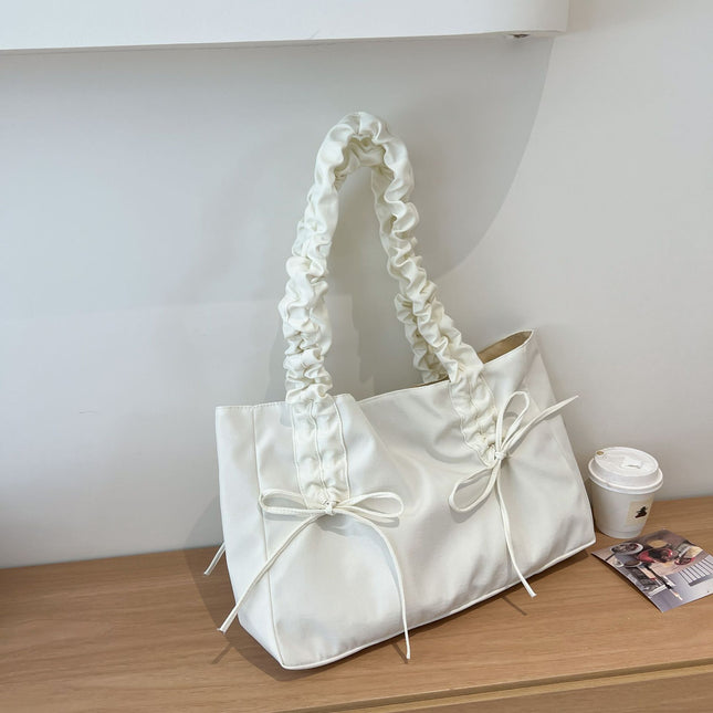 Cross-Border Best-Selling Bags for Women, New Pleated Large-Capacity Trendy Fashion Shoulder Bags, Versatile School Bags for Students during the Class