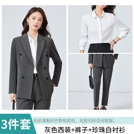 High-end Suit suit Women's Spring and Autumn Senior Sense Interview Dress Professional Temperament Goddess Fan Hotel Manager Work Clothes