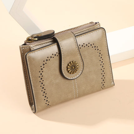 Anti-theft Brush Wallet Women's 2025 New Wax Wallet Multi-card Coin Purse European and American Women's Short Wallet