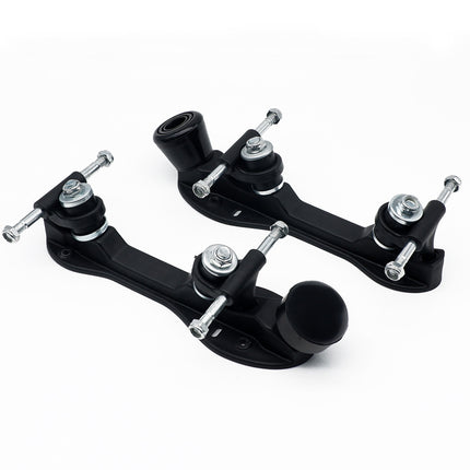 Double-row roller skates PP plastic base four-wheel roller skates triangle bracket skates bottom plate adjustable brake head