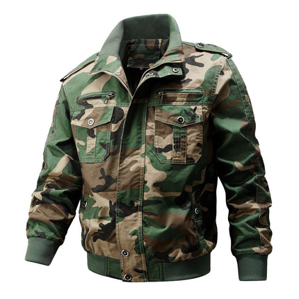 Cross-Border Amazon Workwear Tough Guy Pilot Spring and Autumn Jacket Men's Jacket World War Ii Military Fan Tactical Multi-Pocket Top