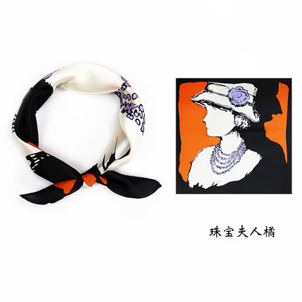 53*53cm Spring and Summer Sun Protection Neck Scarf Women's Easiest for Match Hangzhou Silk Small Square Scarf