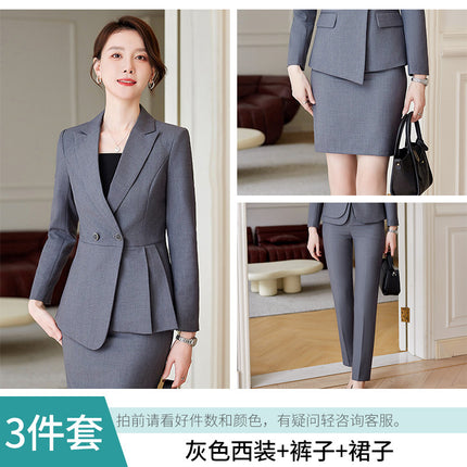 Suit suit women's spring and autumn fashion temperament goddess fan Gao end professional suit sales office workwear sales work clothes