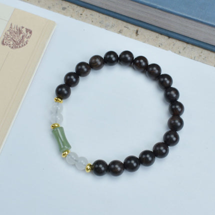 Shen Guibao Chen Xiang 8mm Double Ring Half Bracelet Barrel Bead Bracelet Five Sutra String Beads Niche Wen Play Jewelry Wholesale