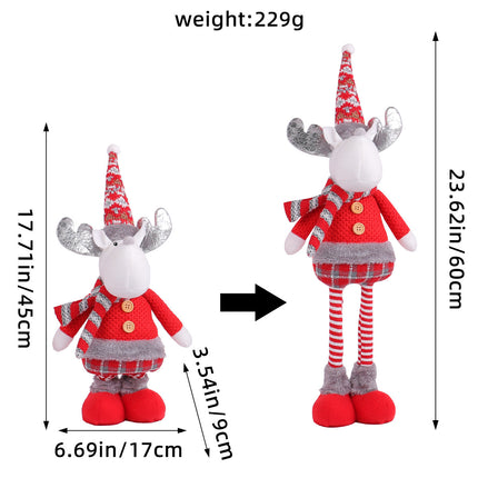 A variety of Christmas standing telescopic doll hotel window Christmas snowman elk doll decorative ornaments