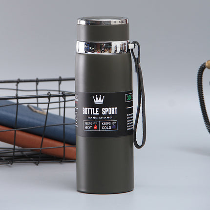 Large-Capacity Sling Pot 316 Stainless Steel Thermos Cup Outdoor Sports Rope Portable Travel Pot Car Water Cup