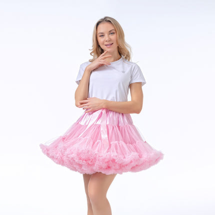 Adult Petticoat Daily Style Ultra-Puffy Nylon Lolita Cloud Petticoat Seamless Marshmallow Violent Puffy Skirt