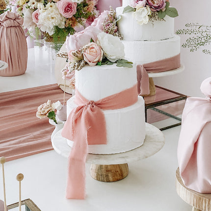 Ins Hand-Torn Raw Edge Ribbon Bouquet Satin Ribbon Ribbon Dried Rose Wedding Flowers Tied Chiffon Lace
