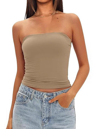 2025 Cross-Border Hot-Selling Women's Tube Top Off-Shoulder Inner Wear Outerwear Tight-Fitting Top