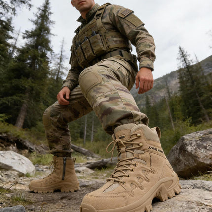 Cross-Border Spot New High-Top Men's Outdoor Special Forces Tactical Boots Combat Boots Military Boots Hiking Boots Security Boots Large Size