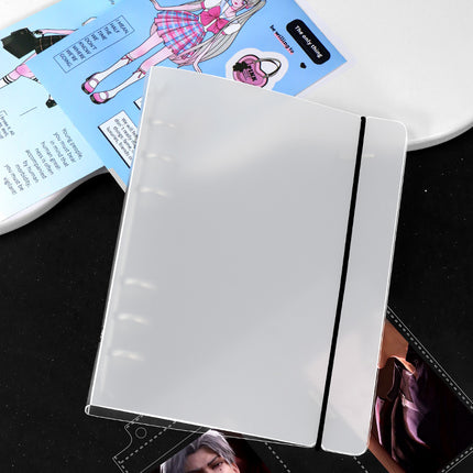 Frosted Translucent PP Band Binder Large A6 Hand Account Book Hard Shell Hand Account Notepad Envelope 6 Holes Folder