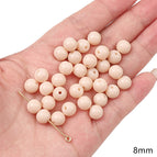 20 pieces/bag / Solid color round beads 8mm aperture about 1mm pink