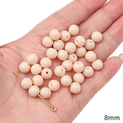 Glass Pink Transparent Solid Color Round Beads Crystal Beads Wheel Beads Slub Handmade Bracelet Bracelet Necklace Jewelry