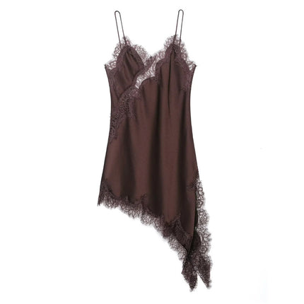 Kaopu Za 2025 Summer Women's Fashion Sleeveless Backless Mini Dress Sexy Hollow Suspender Dress
