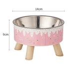 Pink ice cream goblet bowl stainless steel / Independent color box packaging