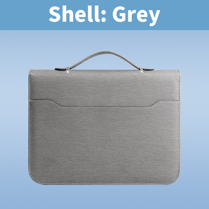 Spot Multifunctional A4 Folder Pu Leather Loose-Leaf Zipper Bag Office Business Satchel Manager Folder Custom Wholesale