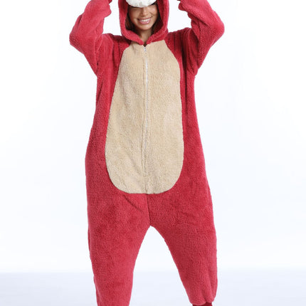 Coffee Cat Strawberry Bear Cartoon Cute Jumpsuit for Outer Wear Home Suit for Couples Parent-Child