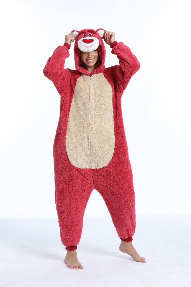 Coffee Cat Strawberry Bear Cartoon Cute Jumpsuit for Outer Wear Home Suit for Couples Parent-Child