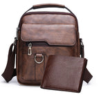 Brown vertical large bag + short wallet