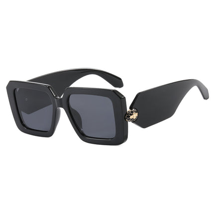 Snake head wide leg sunglasses 2025 new European and American fashion box sunglasses street photo sunglasses ladies high-end sense