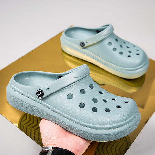 Cross-border Hole Shoes Men's Light Soft Slippers Casual Breathable Garden Baotou Slipper Men's Beach Shoes Men's Trendy