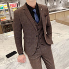 Coffee [suit + suit pants + vest + shirt] send tie / M [recommended 90kg-105kg]]