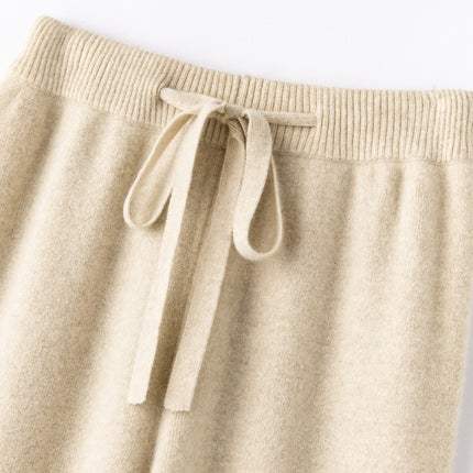Elegant Cloud Pants Women's Autumn and Winter Wool Pants Outer Wear Thickened Knitted Floor Pants High Waist Dummy Casual Wide Leg Pants