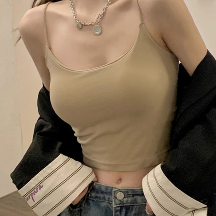 Thai Small Camisole Women's Inner Wear Spring Chest Pad Beautiful Back Seaside Wear Outer Wear Dopamine Jazz Top