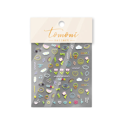 Pink Graffiti Small Drawing Board Nail Art Stickers Tomoni Embossed Popular Japanese Style Nail Stickers Cute Nail Art Accessories
