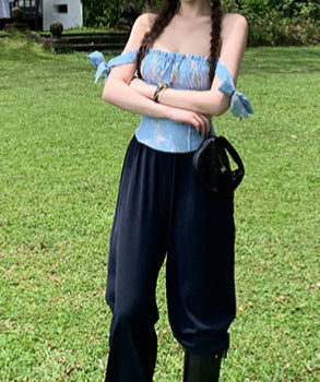 Doggyqn Highly Recommends! 3-Color Self-Retaining/Ice Skin Soup Pants for Women Summer Acetate Straight Wide-Leg Cool Pants