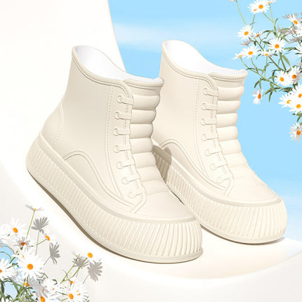 Cross-Border Rain Boots, Winter Velvet Warm Water Shoes, Women's Fashionable Short Rain Boots, Car Wash Kitchen Non-Slip Waterproof Rubber Shoes