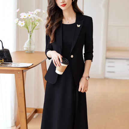 Suit Jacket with dress Women's Spring and Autumn Small Women's Suit with Pants Professional suit ol Work Clothes