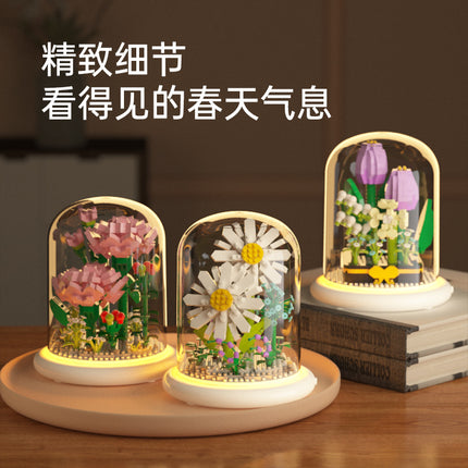 Jihui building blocks flower sunflower M1096 compatible with Lego assembled children's educational toys boys and girls gifts cross-border