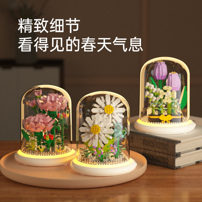 Jihui building blocks flower sunflower M1096 compatible with Lego assembled children's educational toys boys and girls gifts cross-border