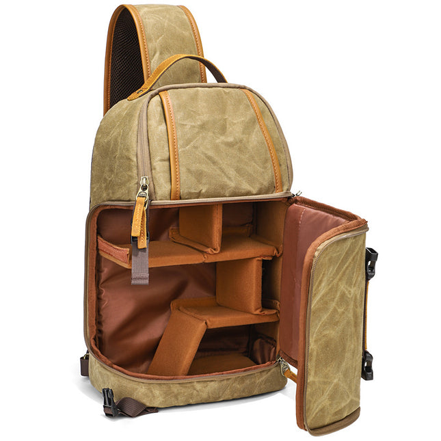 Photography Bag Canvas Wear-Resistant Camera Bag Single Shoulder Crossbody Chest Bag Slr Digital Bag Storage Crossbody Camera Breathable