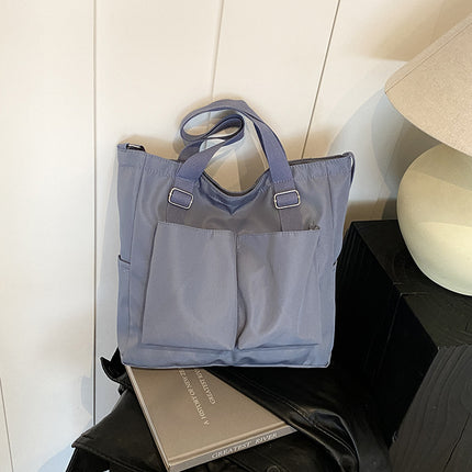 Large Capacity Bag Women's Waterproof Canvas Bag Women's Crossbody Bag Korean Style Casual College Students' Class Portable Mummy Bag