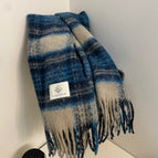Plaid brushed square mark paris blue