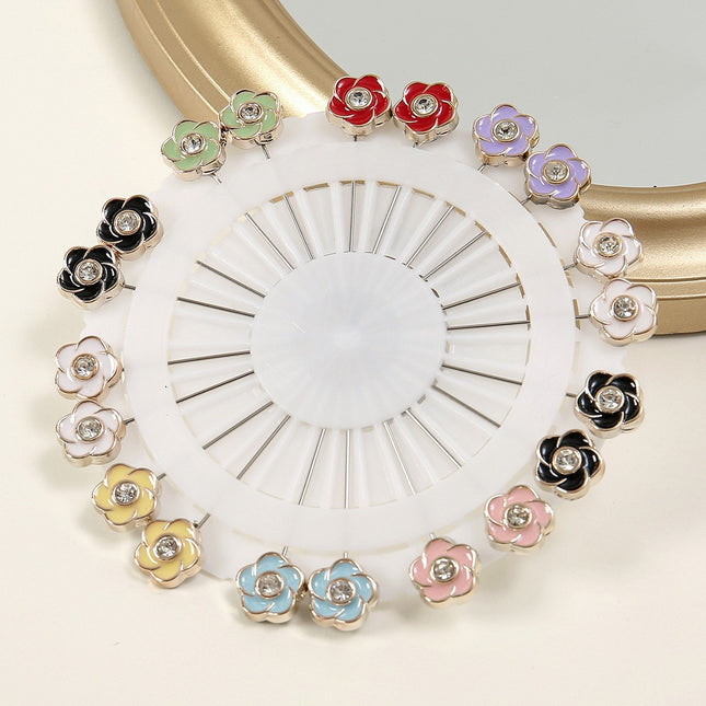 2024 new painting oil drop a variety of five-pointed star flower mini silk towel buckle pin yarn fixed artifact wholesale