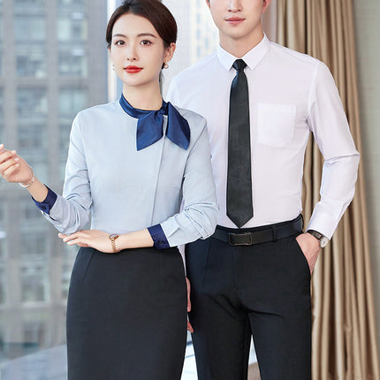 Stewardess Business Dress Shirt Hotel Front Desk Work Clothes suit Female Beautician Clothing Real Estate Consultant Women's Clothing suit
