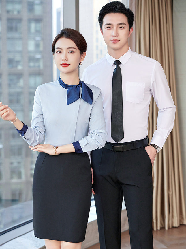 Stewardess Business Dress Shirt Hotel Front Desk Work Clothes suit Female Beautician Clothing Real Estate Consultant Women's Clothing suit